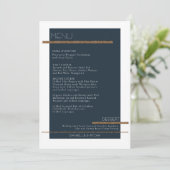 Minimalistisches, modernes, altes Goldmenü der Mar Einladung (Stehend Vorderseite)