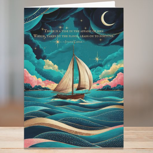 Minimalistisches, modernes Aquamarines Blue Illust Karte