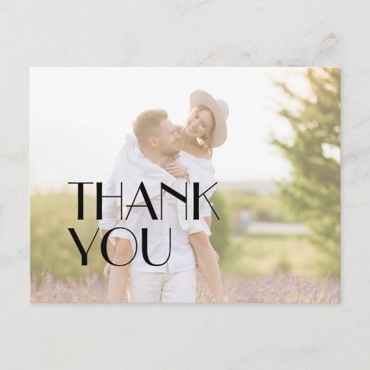 Minimalistisches modernes Art Deco Wedding Foto Vi Postkarte (Vorderseite)