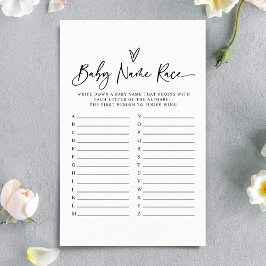 Minimalistisches modernes Baby Name Race Baby Dusc