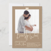 Minimalistisches, modernes Bärendusche Foto Einladung (Vorderseite)