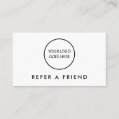 Minimalistisches, modernes Berufliches Logo Empfehlungskarte (Vorderseite)