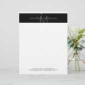 Minimalistisches modernes berufliches Monogramm Briefbogen (Stehend Vorderseite)