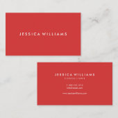 Minimalistisches modernes berufliches | Rot Visitenkarte (Vorne/Hinten)