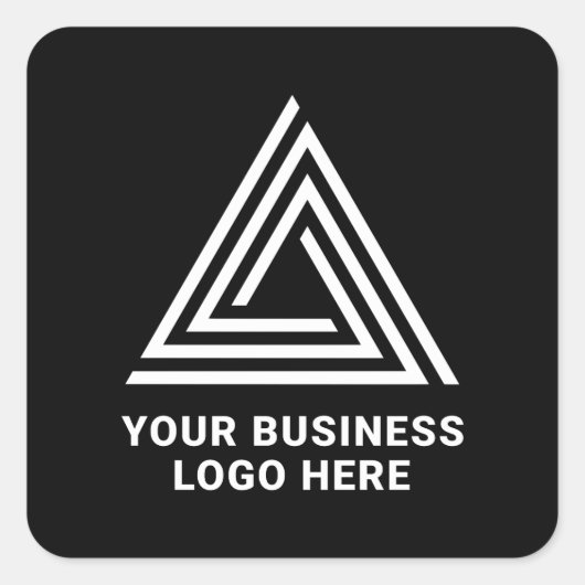 Minimalistisches, modernes Black Business-Logo Quadratischer Aufkleber (Vorderseite)