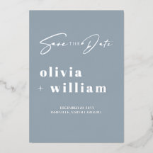 Minimalistisches, modernes, blaues Silber Save the