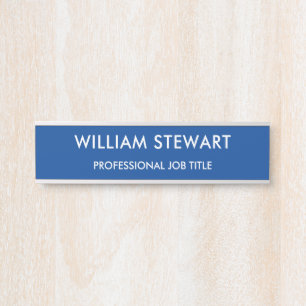 Minimalistisches, modernes Blue Employee Door Sign Türschild