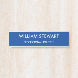 Minimalistisches, modernes Blue Employee Door Sign Türschild