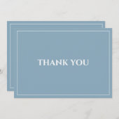 Minimalistisches, modernes Blue Flat Dankeschön-Ka Dankeskarte (Vorne/Hinten)