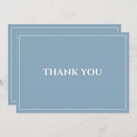 Minimalistisches, modernes Blue Flat Dankeschön-Ka Dankeskarte (Vorne/Hinten)