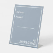 Minimalistisches, modernes Blue Vacation Rental Wi Sockelschild (Vorderseite)