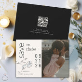 Minimalistisches modernes Blumendusty Blue und Buf Einladung