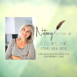 Minimalistisches modernes braunes und weißes Notar Fensteraufkleber