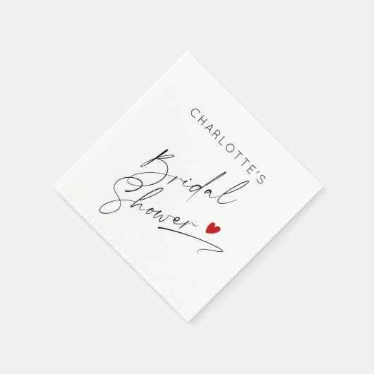 Minimalistisches modernes Brautparty Serviette (Ecke)
