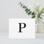 Minimalistisches modernes Buchstabeninitial-Design Postkarte (Stehend Vorderseite)