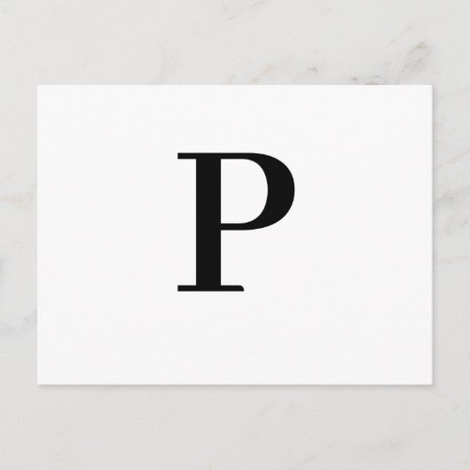 Minimalistisches modernes Buchstabeninitial-Design Postkarte (Vorderseite)