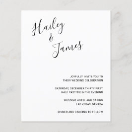 Minimalistisches, modernes Budget für Hochzeiten