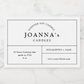 Minimalistisches, modernes Candle-Label Lebensmitteletikett (Einzelnes Label)