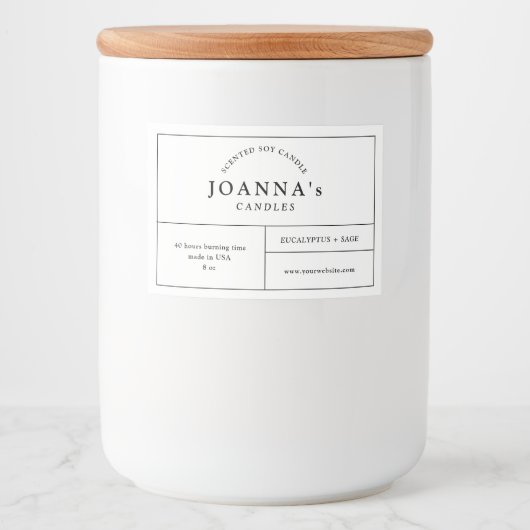 Minimalistisches, modernes Candle-Label Lebensmitteletikett (Vorderseite)