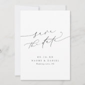 Minimalistisches, modernes Chic Script Save The Date (Vorderseite)