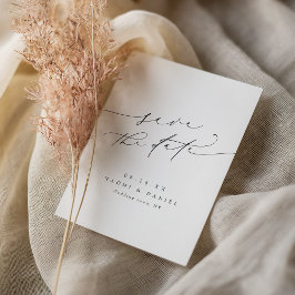 Minimalistisches, modernes Chic Script Save The Date