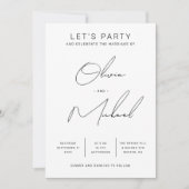 Minimalistisches, modernes Clean Script-Hochfahren Einladung (Vorderseite)