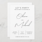 Minimalistisches, modernes Clean Script-Hochfahren Einladung (Vorne/Hinten)