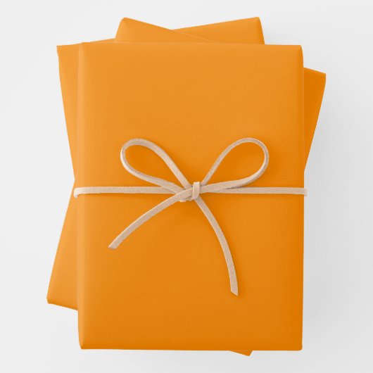 Minimalistisches modernes Deep Orange Geschenkpapier Set (Beispiel)