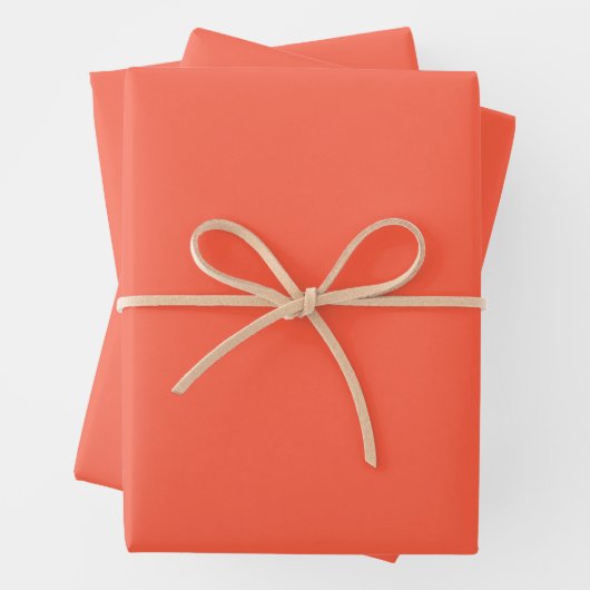 Minimalistisches modernes Deep Orange Geschenkpapier Set (Beispiel)