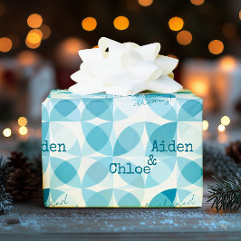 Minimalistisches modernes Design in aquamarinem ge Geschenkpapier