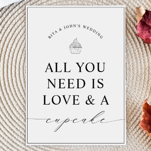 Minimalistisches modernes Dessert Cupcake Hochzeit Poster