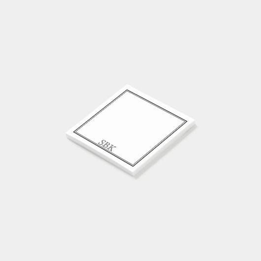 Minimalistisches, modernes Doppelgrenzenziel Post-it Klebezettel (angewinkelt)