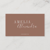 Minimalistisches modernes Drehbuch Boho Chic Terra Visitenkarte (Vorderseite)