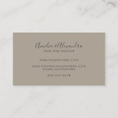 Minimalistisches, modernes Drehbuch Boho Neutral T Visitenkarte (Rückseite)