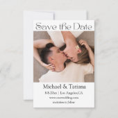 Minimalistisches modernes Drehbuch-Foto Save The Date (Vorderseite)