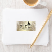 Minimalistisches modernes Drehbuch Frohe Weihnacht Adressaufkleber (Insitu)