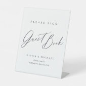 Minimalistisches modernes Drehbuch-Gästebuch Sockelschild (Vorderseite)