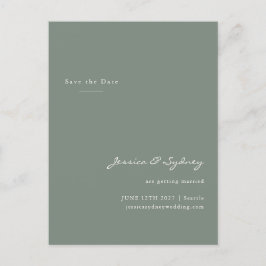 Minimalistisches, modernes Drehbuch Save the Date Postkarte