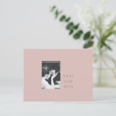 Minimalistisches modernes Dusty Blush Foto Save th Postkarte (Stehend Vorderseite)