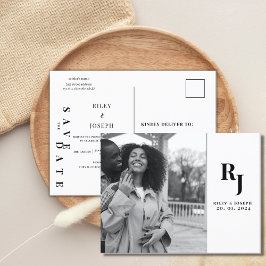 Minimalistisches modernes einfaches Foto Save the Postkarte