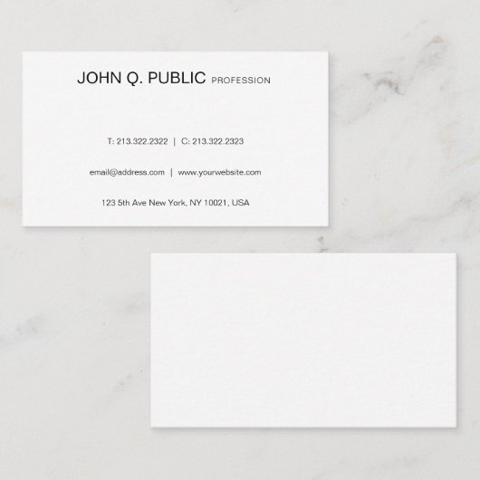 Minimalistisches, modernes, einfaches grafisches D Visitenkarte (Vorne/Hinten)