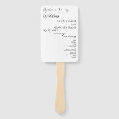 Minimalistisches, modernes einfaches Hochzeitsprog Fächer (Vorderseite)