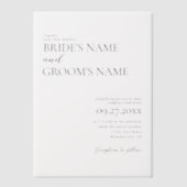 Minimalistisches, modernes, einfaches Hochzeitsübe Pergament Einladungen (Vorderseite)