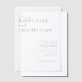 Minimalistisches, modernes, einfaches Hochzeitsübe Pergament Einladungen (Versetzt)