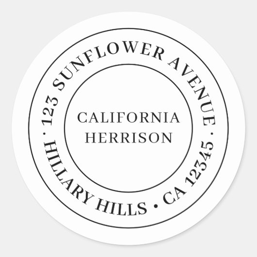 Minimalistisches modernes einfaches Randdesign Runder Aufkleber (Vorderseite)