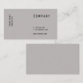 Minimalistisches modernes einfaches sauberes Grau Visitenkarte (Vorne/Hinten)