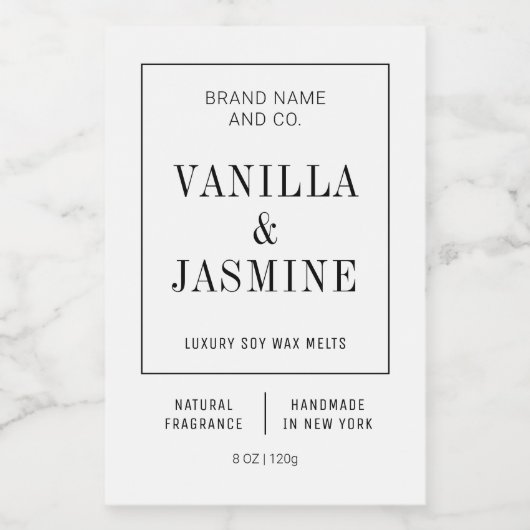 Minimalistisches, modernes, einfaches Wachs-Schmel Lebensmitteletikett (Einzelnes Label)