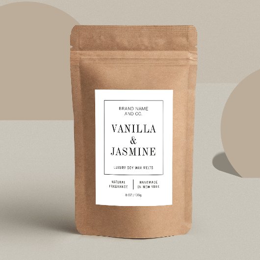 Minimalistisches, modernes, einfaches Wachs-Schmel Lebensmitteletikett