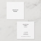 Minimalistisches modernes Elegant Luxe einfache Vo Quadratische Visitenkarte (Vorne/Hinten)