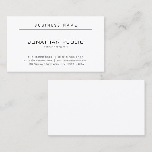Minimalistisches modernes elegantes Design Einfach Visitenkarte (Vorne/Hinten)